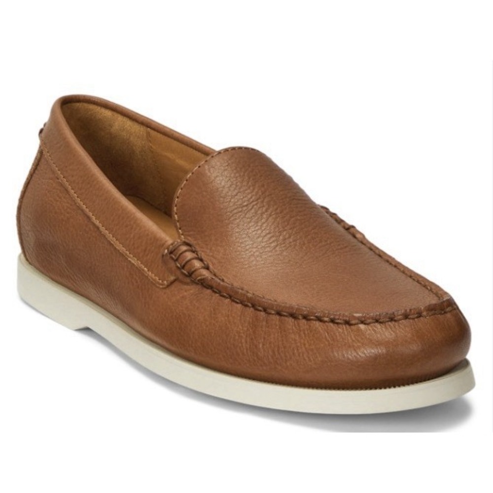 Polo Ralph Lauren Merton Loafer Slip On Round Toe Venetian Tan Size 10.5 Leather